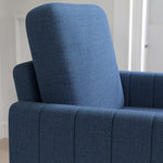 Modern Accent Chair With Spring Cushion, Back Pillow | Blue