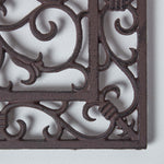 HOMESCAPES Cast Iron Door Mat Brown Rectangular Parisian Design