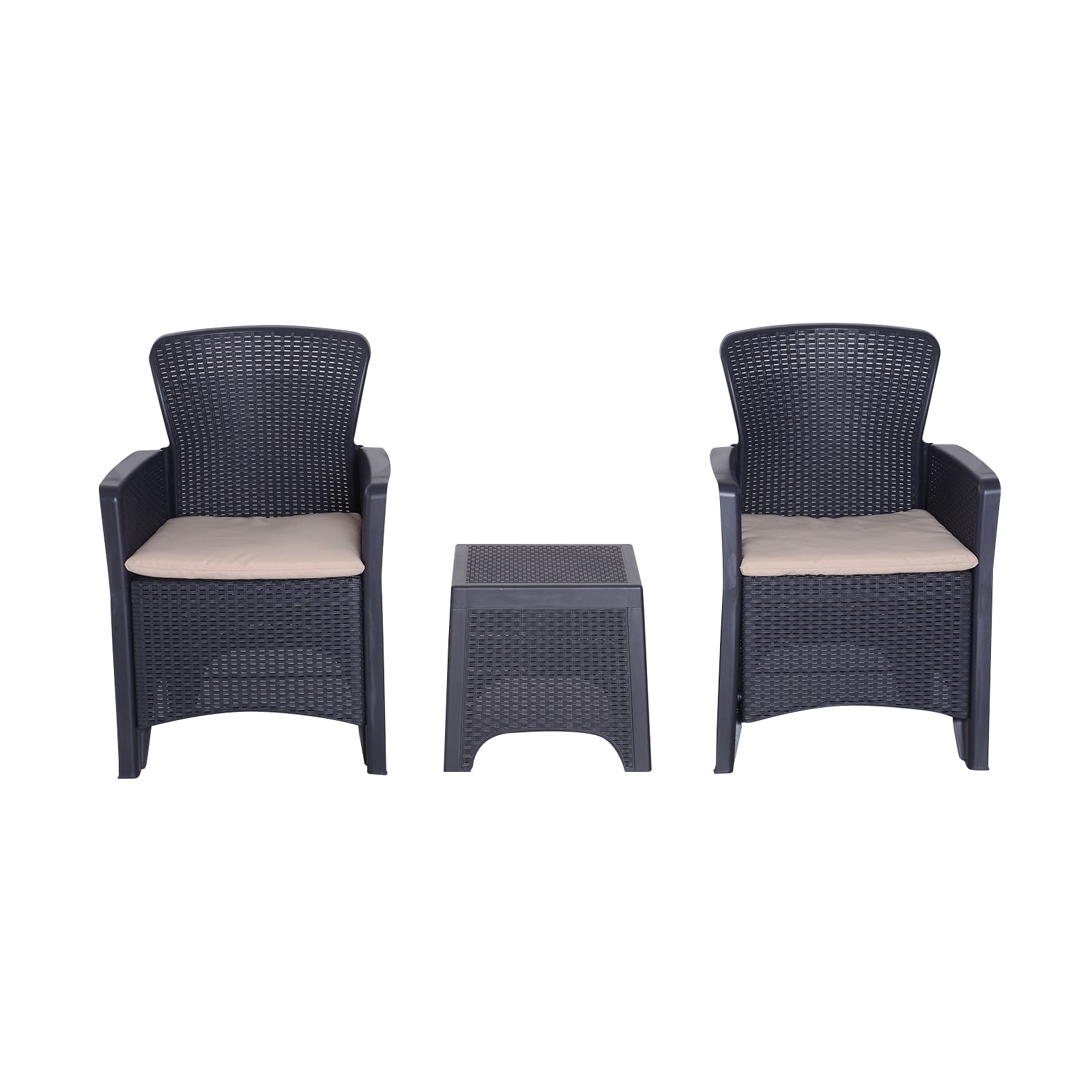 3-pcs Conversation Set Rattan Sofa Furniture Set W/ Cushion
