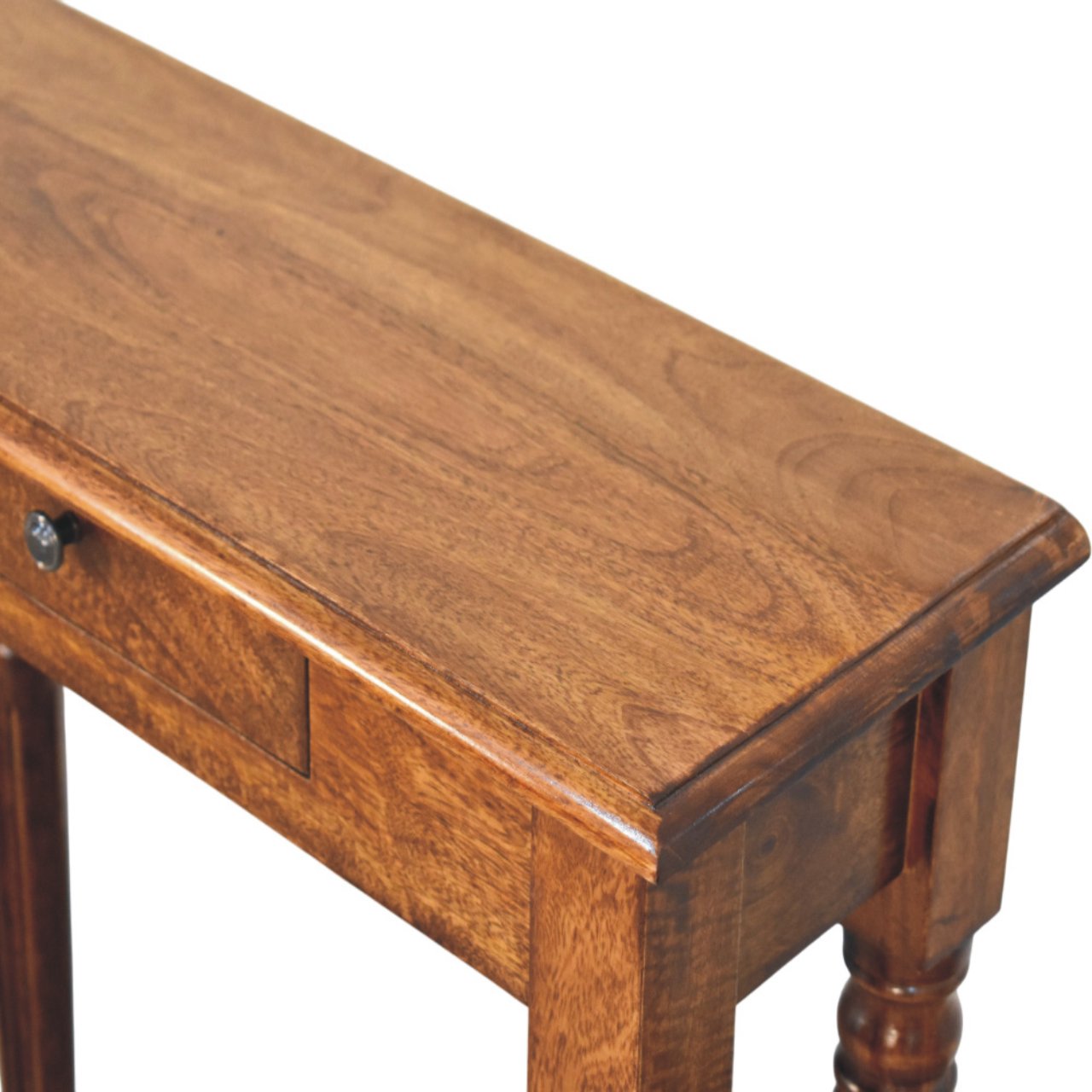 Artisan Furniture Solid Wood Turned Legs 1 Drawer Chestnut Console, Brown
