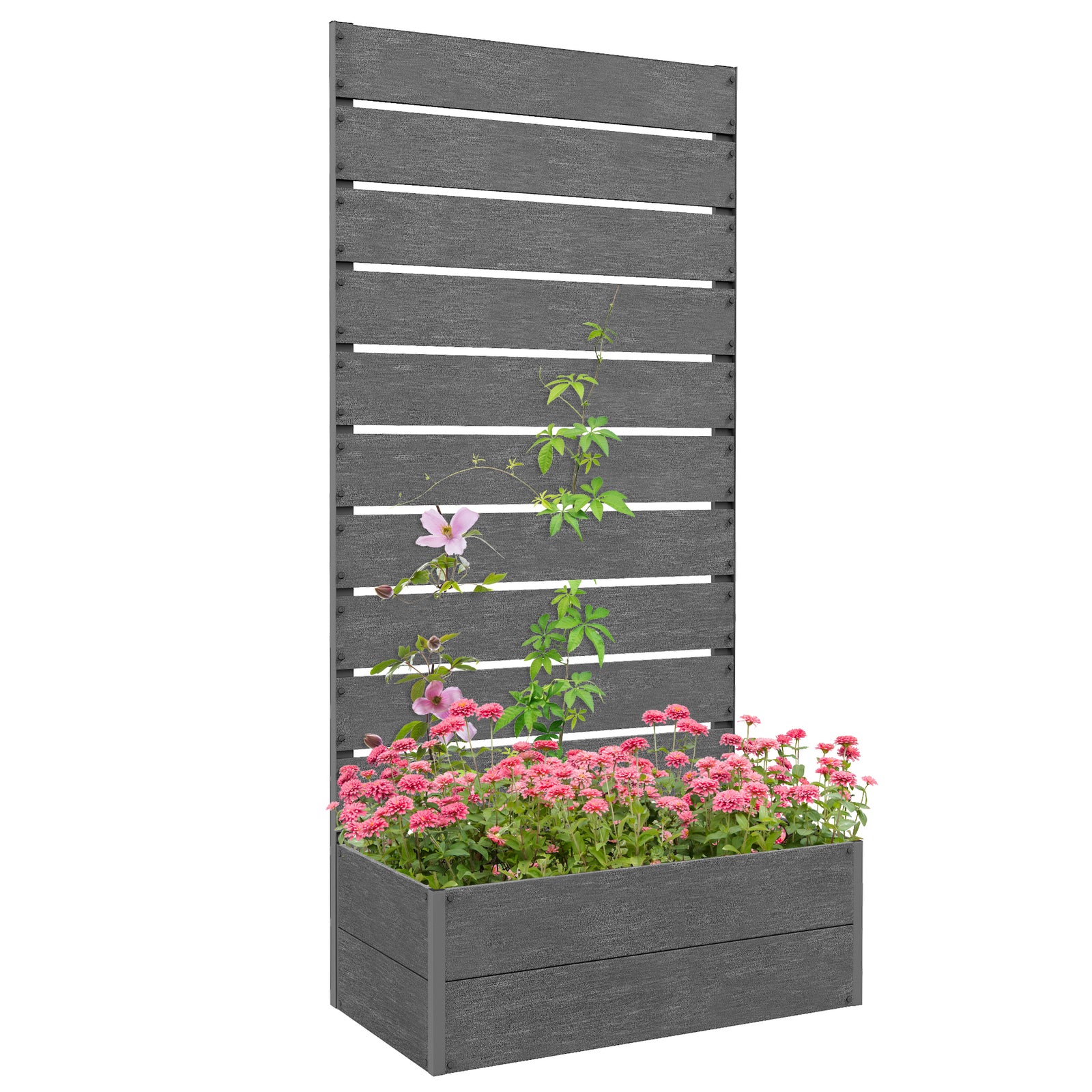Planter With Trellis For Vines 72x38x150cm | Dark Gray