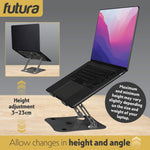 Laptop Stand Adjustable Portable Riser, Foldable Aluminium Holder For Macbook Airpro And 11 To 17 Inch Laptops | Grey