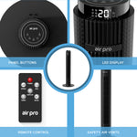 Smart Bladeless 38" Tower Fan 3 Speeds - Remote & Oscillation Feature | Black