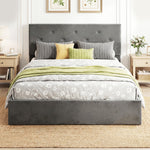 Bed Frame Gas Side Lift Under Bed Storage | King | Dark Grey