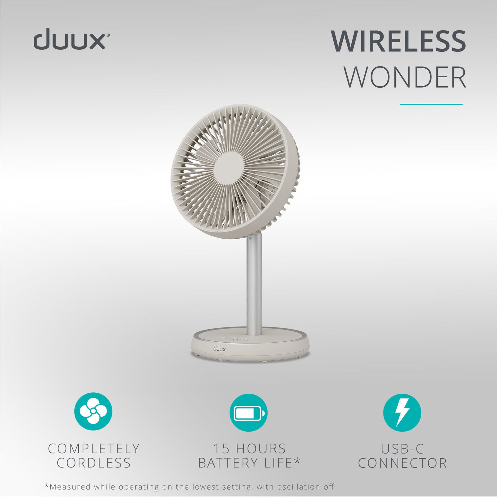 Rize Portable Fan With Rechargeable Battery | Off White