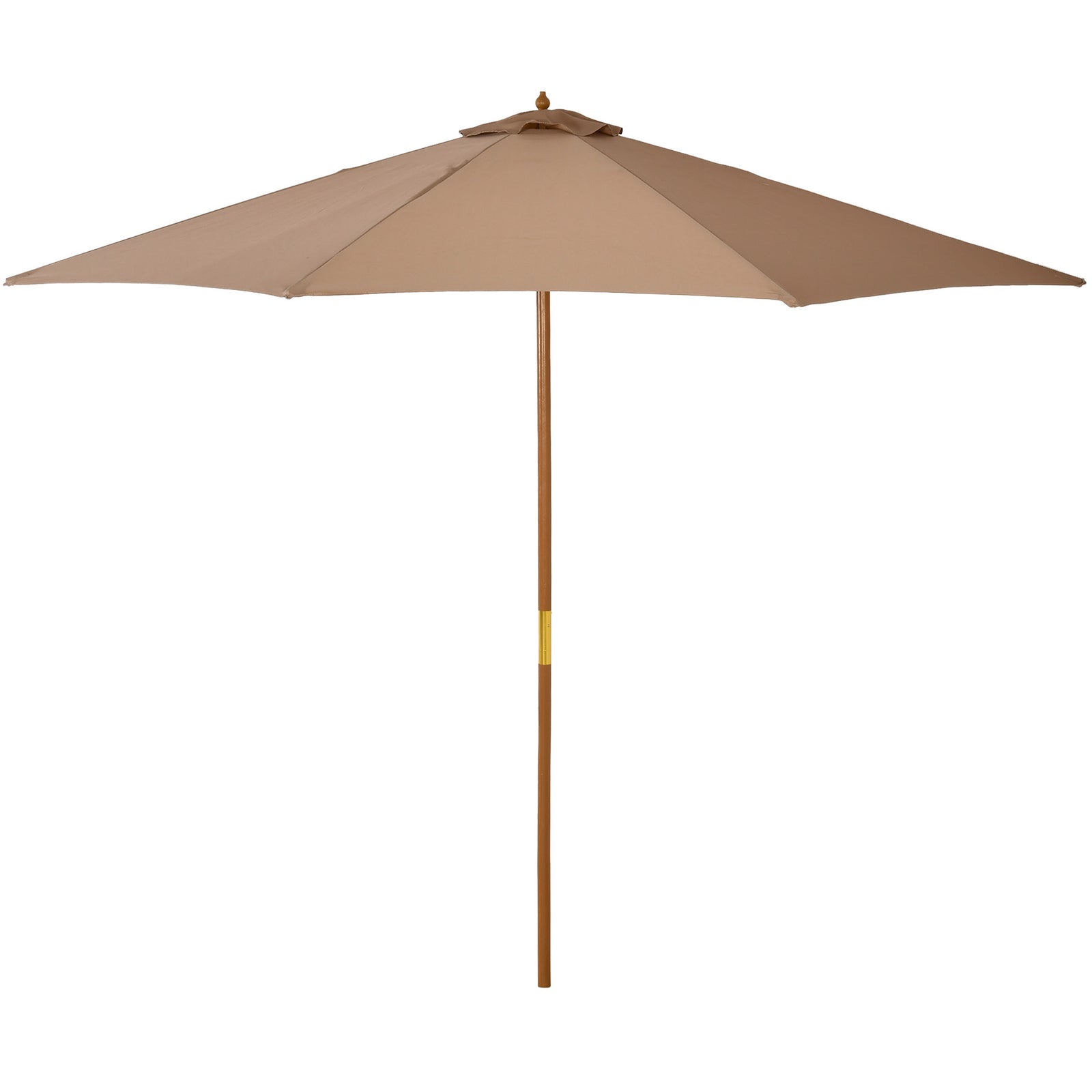 3m Wooden Bamboo Parasol Outdoor Umbrella Canopy | Khaki