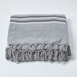 Cotton Morocco Striped Throw | 255cm x 360cm | Grey