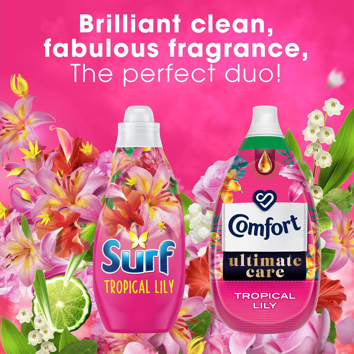 Laundry Washing Liquid Detergent Tropical Lily 2.6 Litre, 96 Washes, 4pk