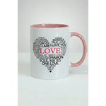 Love Typography Heart Printed Ceramic Mug Valentine’s Day Gift