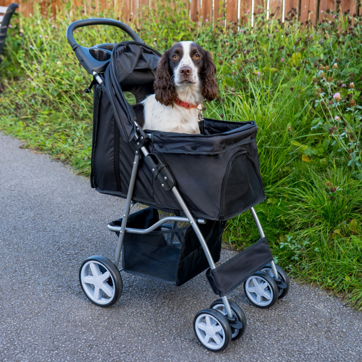 Pet Stroller With Rain Cover | Black