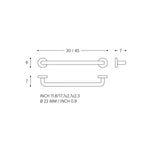 Grab Rail 30cm, Straight Matt Black, Up To 150kg, Architect S+ Collection