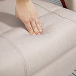 Manual Recliner Swivel Chair With Footrest Armrests | One Size | Beige