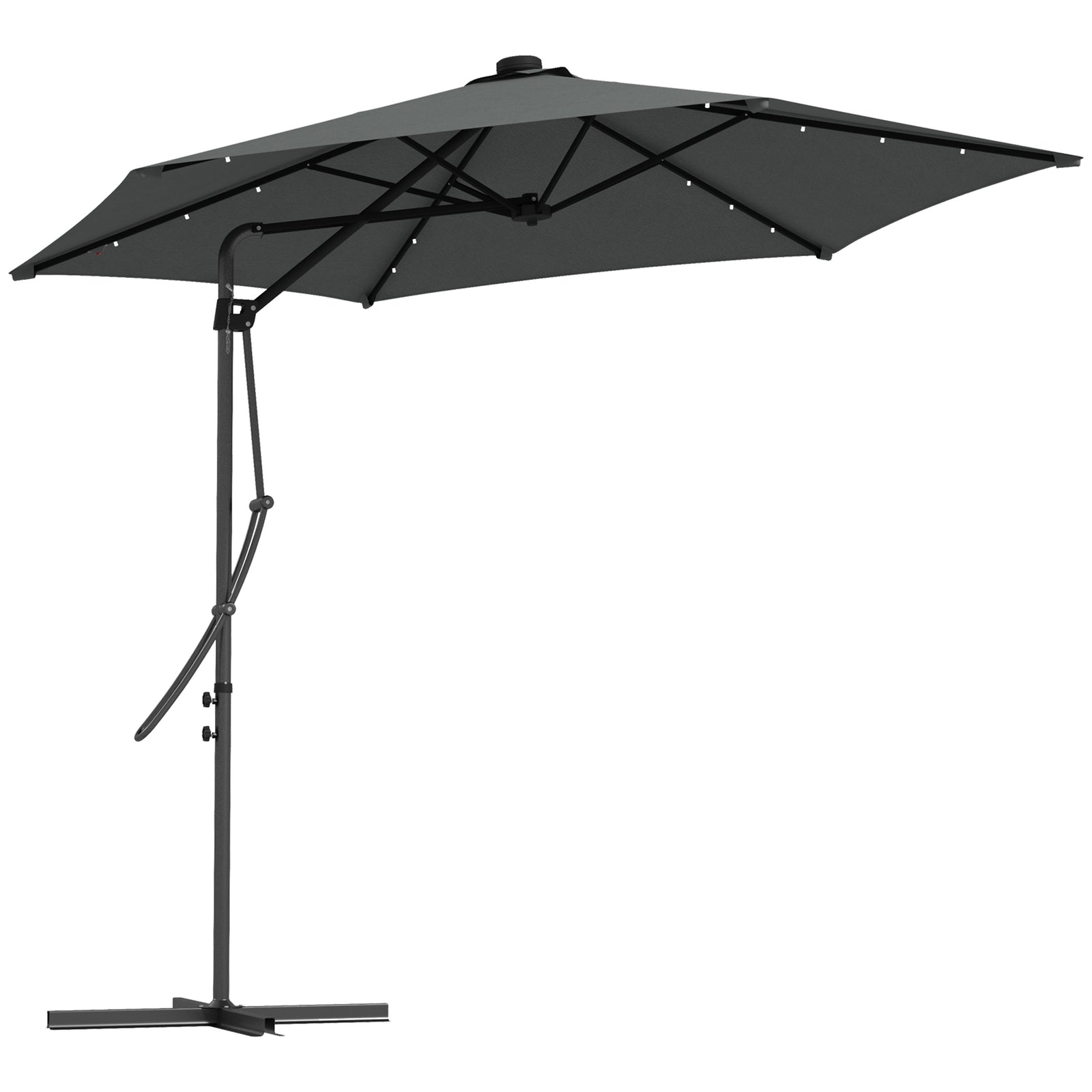 3m Cantilever Parasol W/ Waterproof Cover | Dark Grey