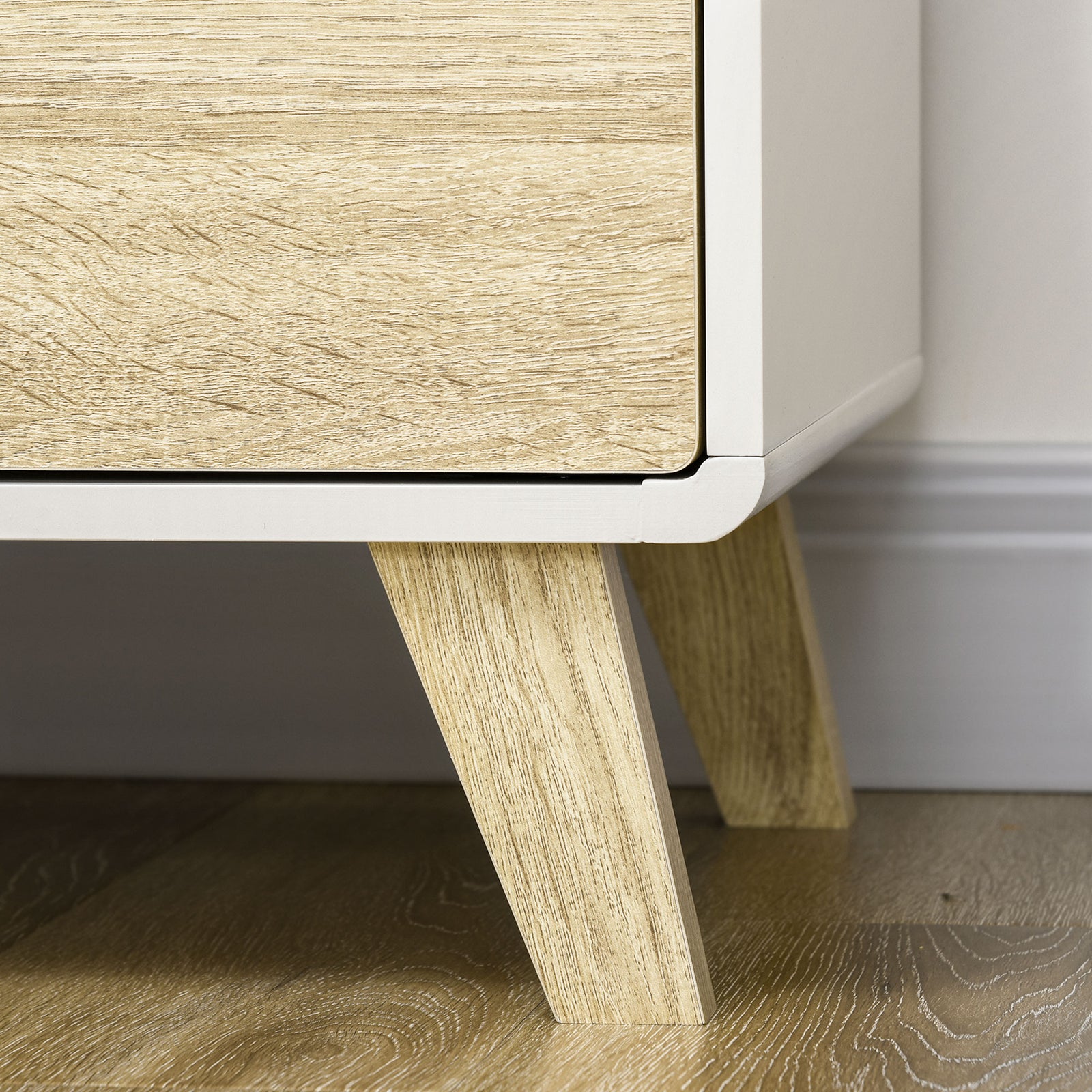 HOMCOM Modern Storage Cabinet With Push To Open Doors Adjustable