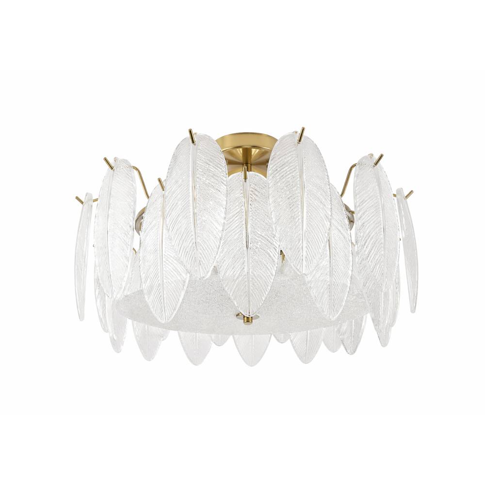 48cm Dia Frosted Glass Feather Lampshade Ceiling Light Modern Pendant Fixture