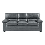 Bonded Faux Leather Sofa - 3 Seater | Grey