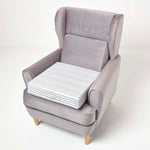 Cotton Orthopaedic Foam Armchair Booster Cushion | 50cm x 50cm | Grey & White