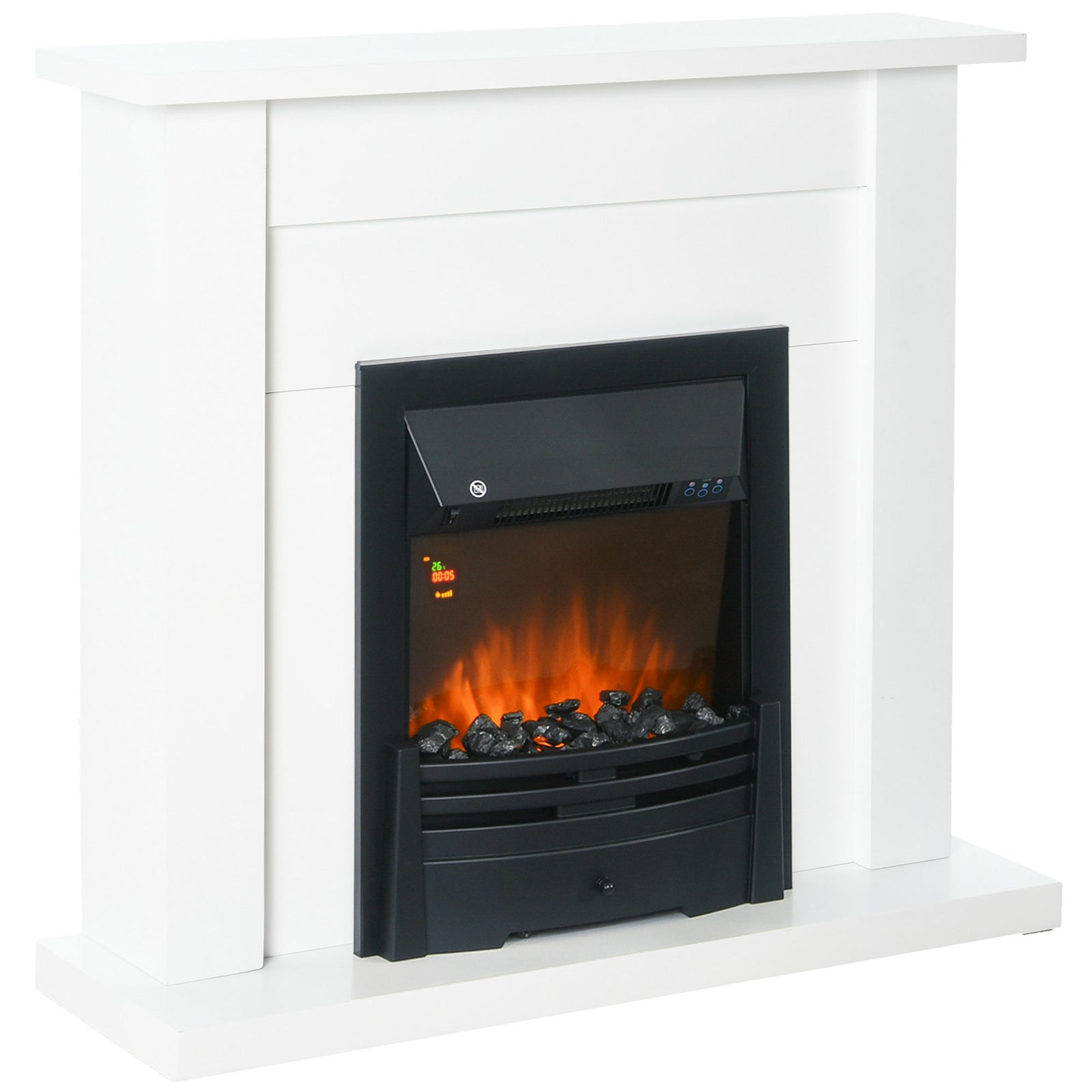 1000w/2000w Electric Fire And Mantelpiece With Led Flames