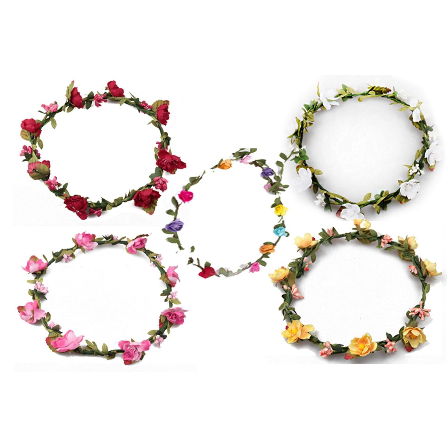Flower Head Garland Crown Yellow Festival Wedding Summer Boho Hair Accessory Kit | Yellow