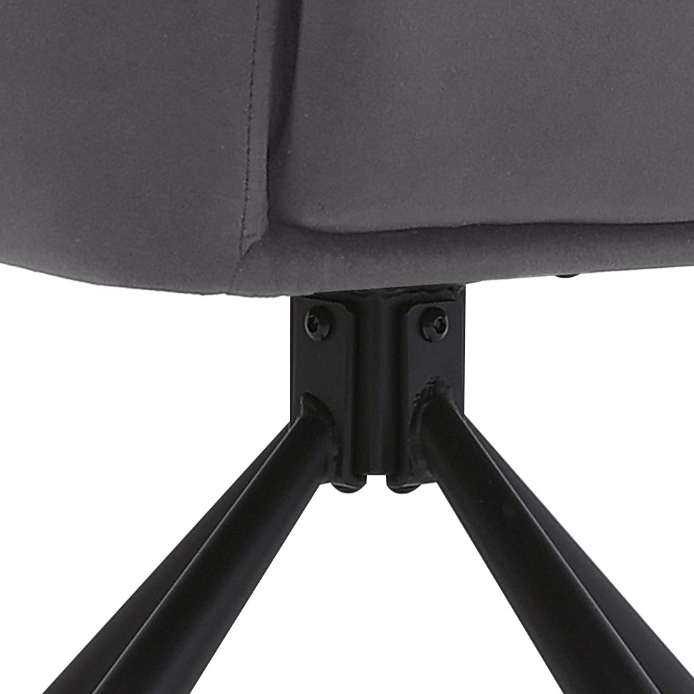 Modern Upholstered Swivel Armchair with Black Legs