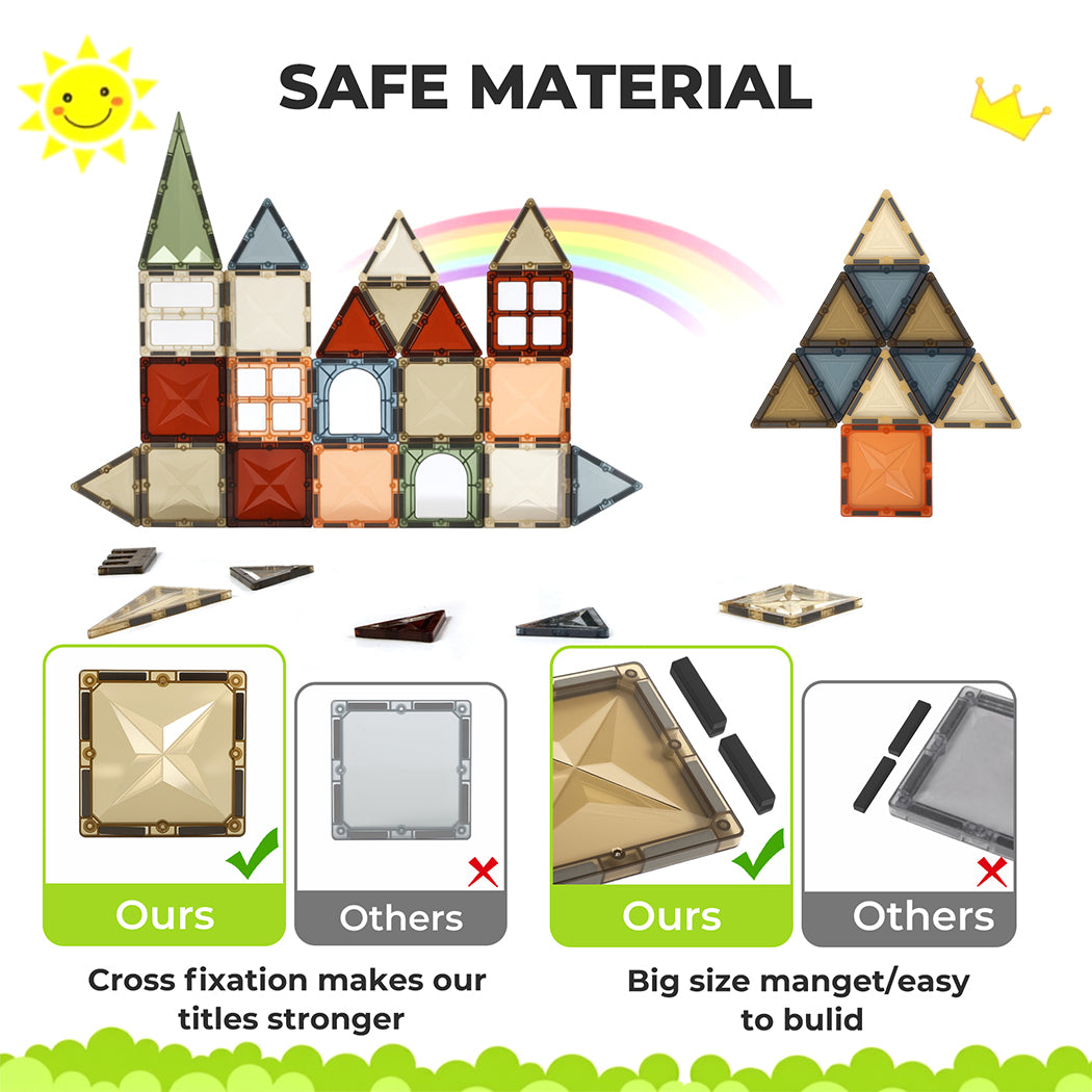 Magnetic Building Blocks Kids Magnetic Tiles Educational Construction Toy | Multi Colour