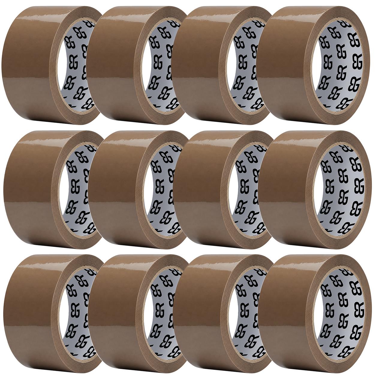 Brown Packing Tape 48mm X 66m Strong Parcel Box Tape | 12 Rolls | Brown