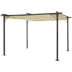 3.5x3.5m Pergola Metal Gazebo Backyard Porch Awning Canopy | Beige