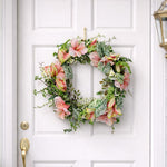 60cm Artificial Pink Lily Flower Wreath