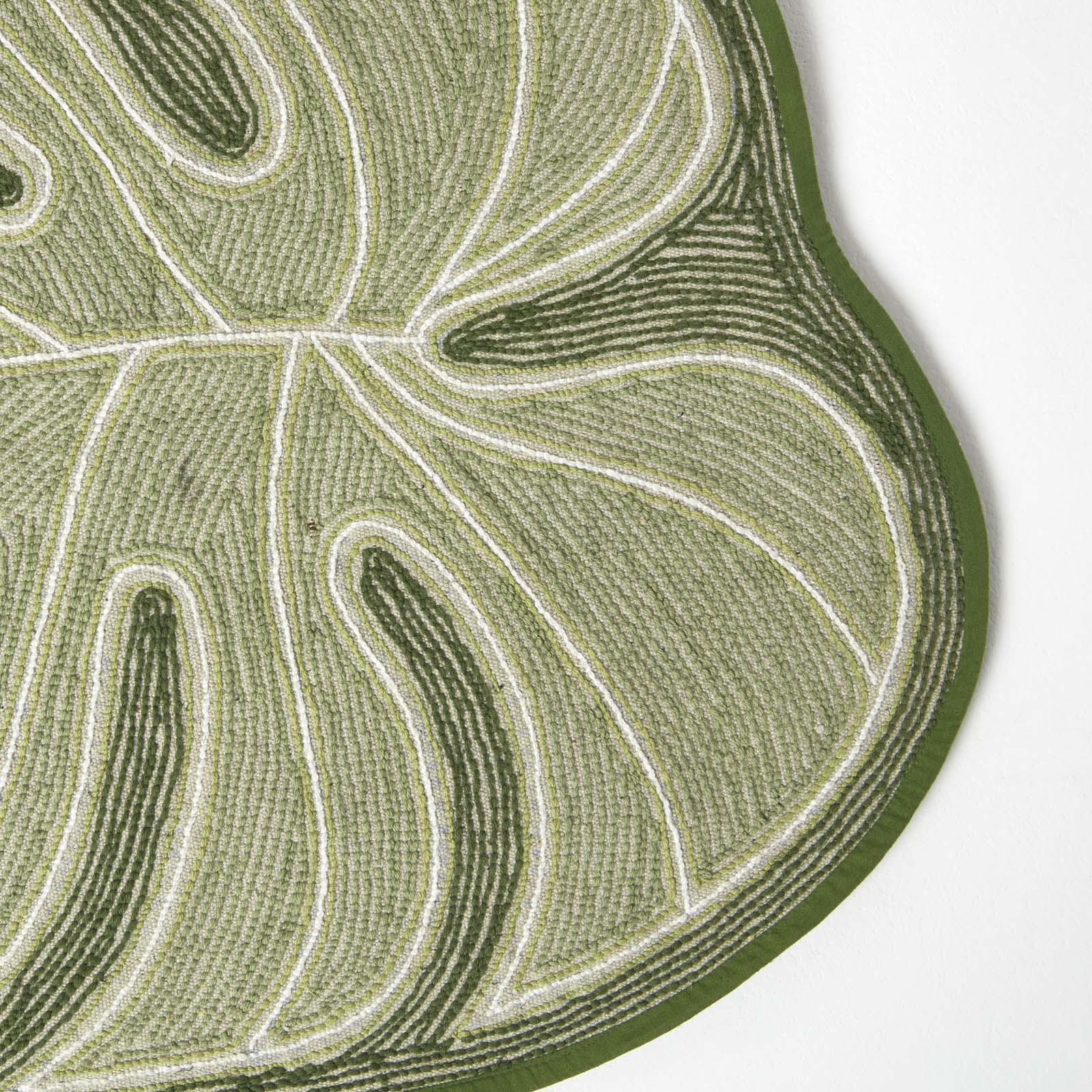 Green Leaf Bath Mat 100% Cotton, 65 X 80 Cm
