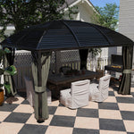 3x4m Hardtop Gazebo With Metal Roof And Aluminium Frame | Dark Grey