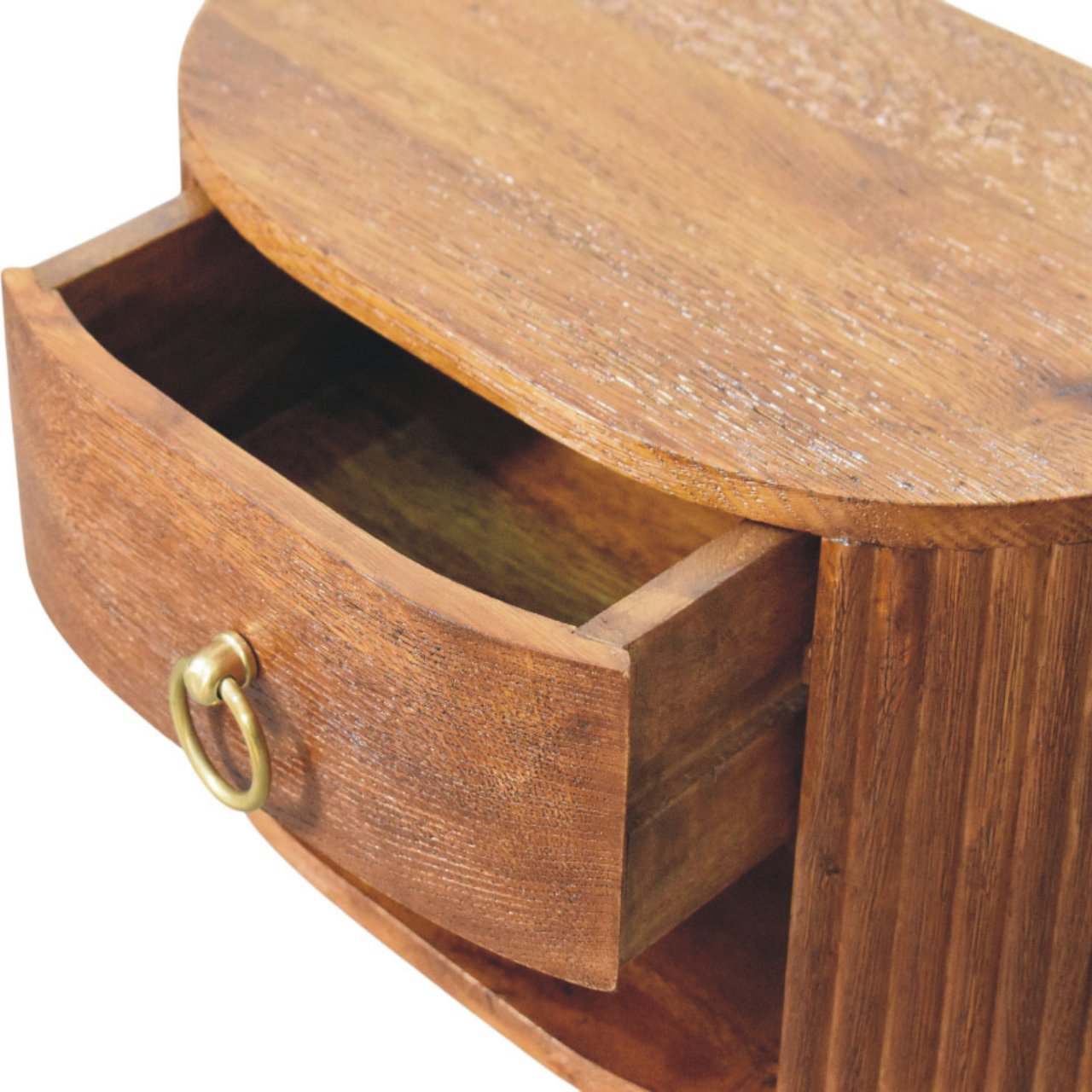 Artisan Furniture Solid Wood Oval Wall Nightstand
