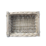 Wicker Grey Wash Wooden Handled Storage Basket | Small
