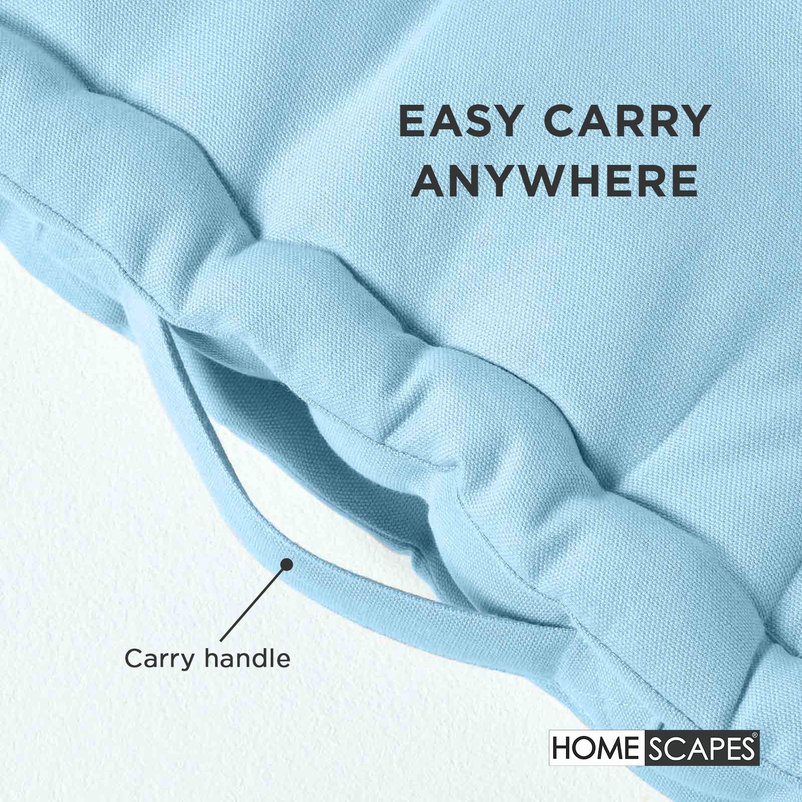 Cotton Plain Floor Cushion | 50cm x 50cm | Blue