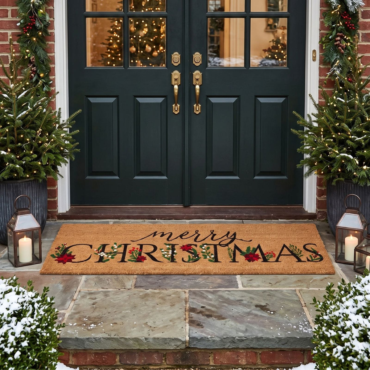 Extra-wide Coir Merry Christmas Doormat, 120 X 40cm