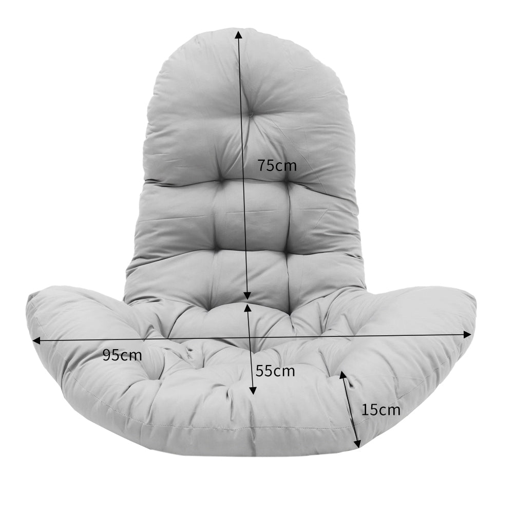 Hanging Egg Chair Thick Cushion Swing Chair Pad | Light Grey