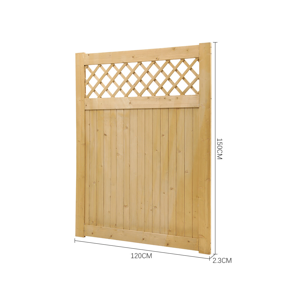 120cm W×90/120/150/180cm H Diamond-pattern Outdoor Garden Wooden Gate With Installation Hardware | 150cm