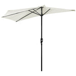 2.7m Half Round Parasol Balcony Shade | Cream