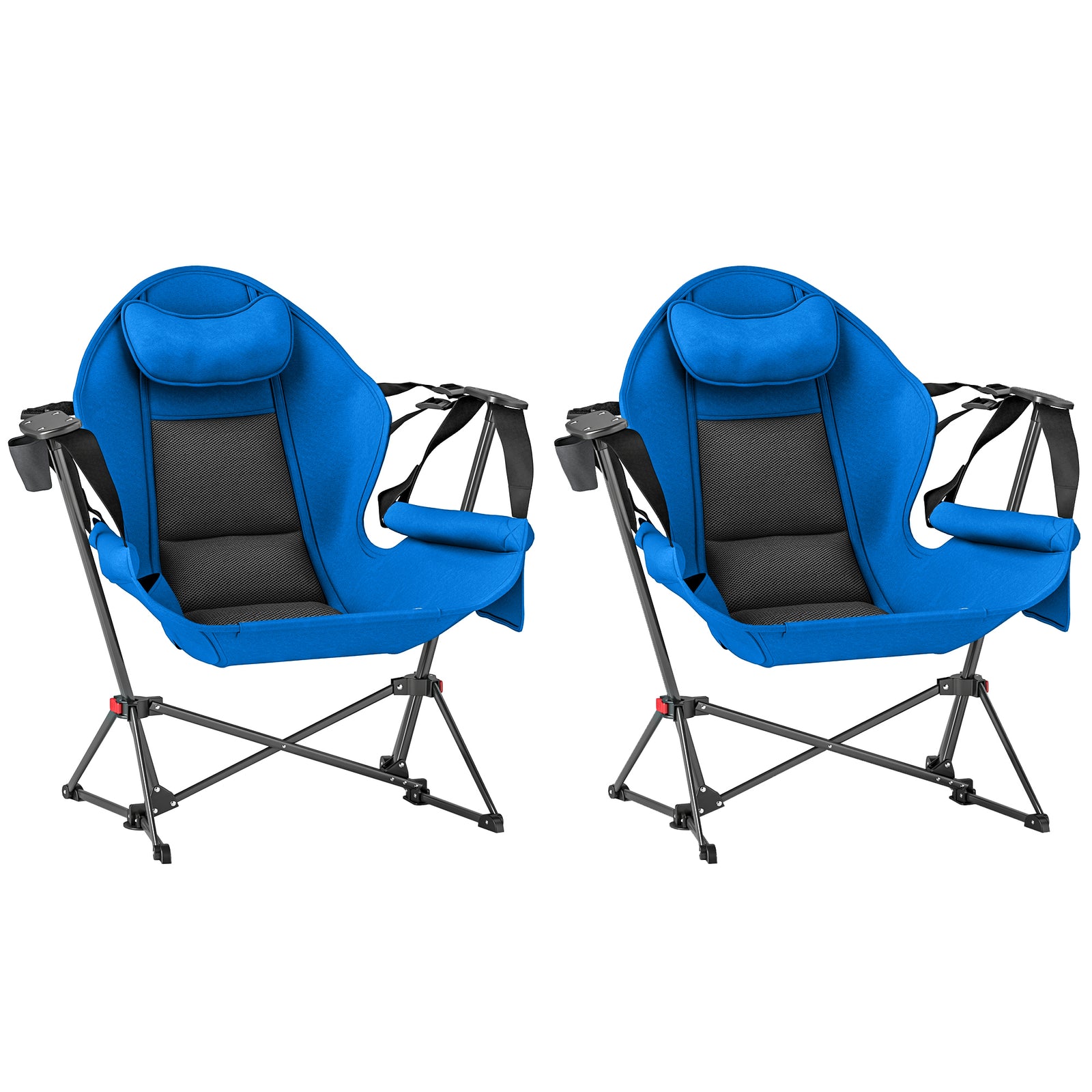 Hammock Camping Chair Set Of 2, Adjustable Back Camp Chair | Blue