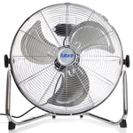 Floor Fan High Velocity Portable Chrome Fan Adjustable 3 Speed Standing Industrial Large Cooling Metal Gym Fan | 20" | Silver