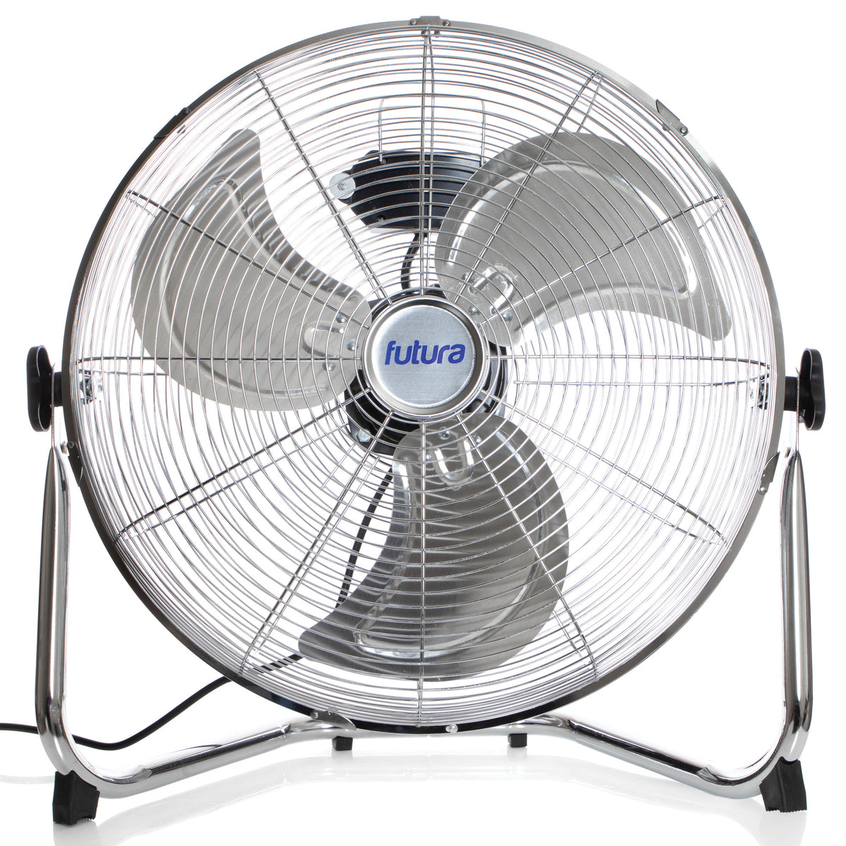 Floor Fan High Velocity Portable Chrome Fan Adjustable 3 Speed Standing Industrial Large Cooling Metal Gym Fan | 20" | Silver