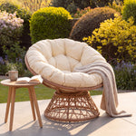 Liora Outdoor Or Indoor Swivel Papasan Chair | Cream