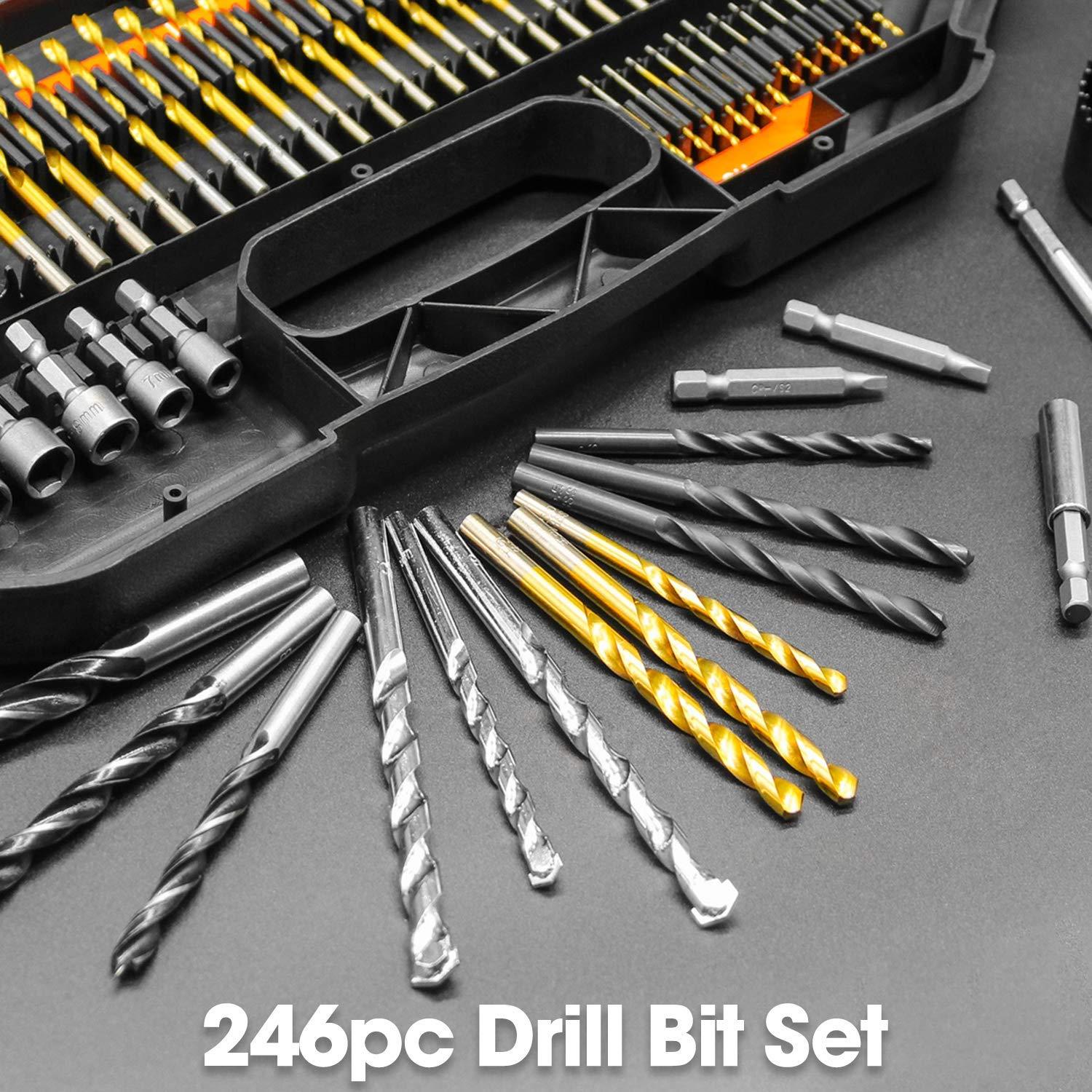 Drill Bit Multi Tool Set 246pc Multi-purpose Screwdriver Bits & Carry Case