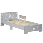 Kids Toddler Bed With Star And Moon Patterns, For Ages 3-6 Years - Grey