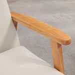 Fabric Accent Chair W/ Rubber Wood Legs Padded Cushion | One Size | Cream