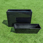 Long Zinc Galvanised Tall Trough Planter | 100cm x 35cm x 80cm | Glossy Black