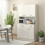 Kitchen Storage Cabinet, 6 Doors, Adjustable Shelves