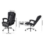 Black Pvc Executive Office Chair – High Back, Reclining 135°, Adjustable Gas Lift, Footrest, 360° Swivel, 7-point Massage