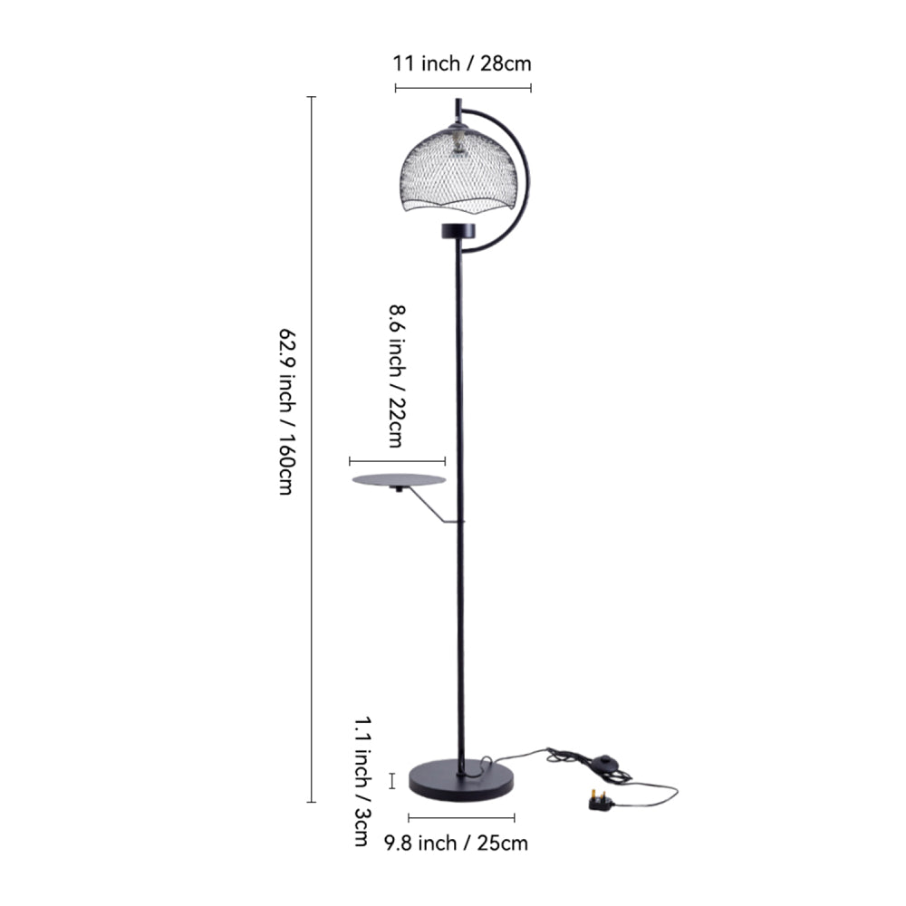 Industrial Metal 1-light Gu10 Floor Lamp With Tray