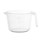 Clear Transparent Max Measure Bowl With An Easy-to-pour Spout, 3l
