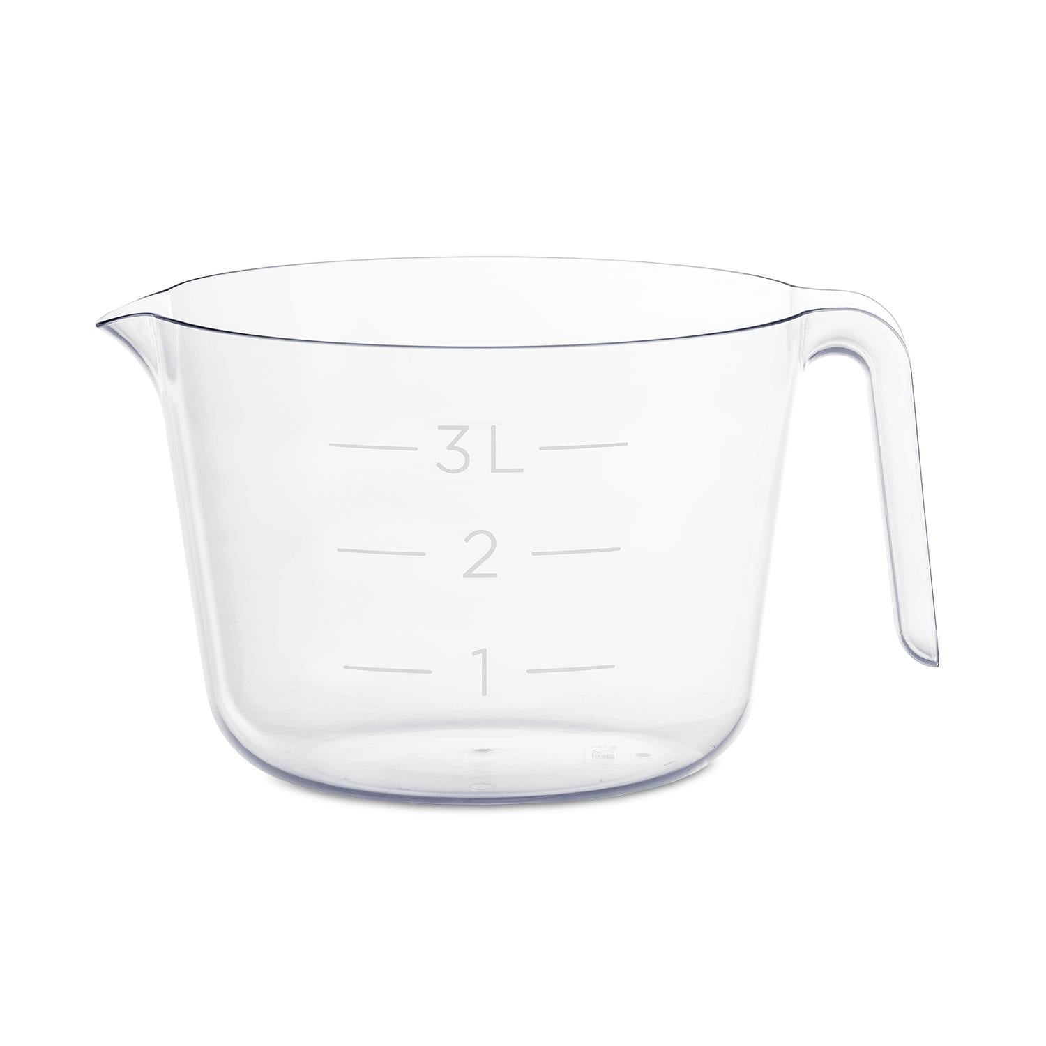 Clear Transparent Max Measure Bowl With An Easy-to-pour Spout, 3l